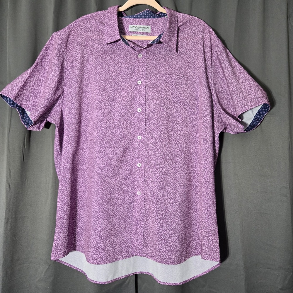 Nick Graham Everywhere Performance Stretch Sport Short Sleeve Woven Shirt 3XL